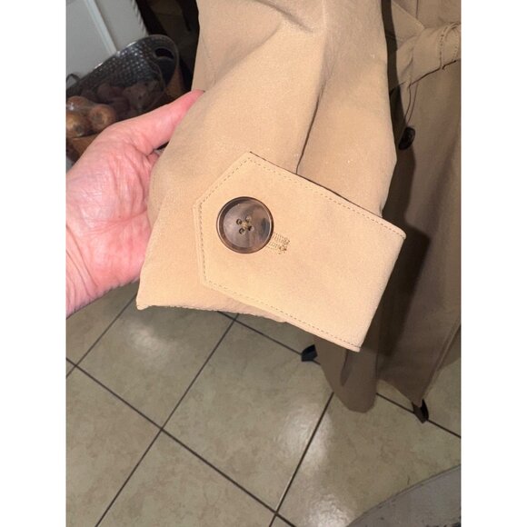 A New Day Womens S Beige Lined Trench Coat S Double-Breasted City Classic Money - Picture 13 of 13
